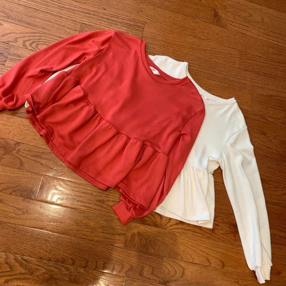 Bundle of 2: Jillian Harris x Joe Fresh Tiered Fleece Baby Doll Tops XS